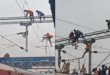 महाराष्ट्राच्या रेल्वे स्थानकावर माणूस गॅन्ट्रीवर चढला, हाय-टेन्शन वायरमधून लटकला; सेवा 40 मिनिटे दाबली