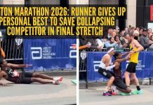 बोस्टन मॅरेथॉन 2026: धावपटू अंतिम टप्प्यात कोसळणाऱ्या प्रतिस्पर्ध्याला वाचवण्यासाठी वैयक्तिक सर्वोत्तम कामगिरी करतो