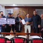 अंबरनाथ (प.) येथील शामराव पाटील नगर, महाराष्ट्र हौसिंग बोर्ड वसाहत, इमारत क्र. ८ ते १३ मधील नागरिकांचा हक्काच्या घरासाठी भर पावसात भिजत तहसील कार्यालयावर मोर्चा